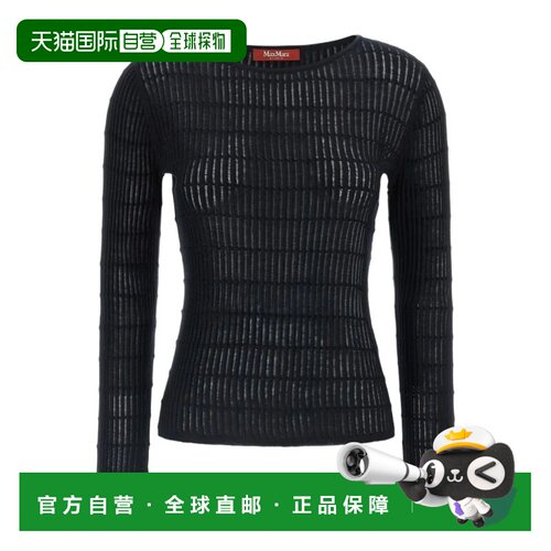 1h可退 MAX MARA 女士针织衫 6361066106008 SS2026 黑色 长袖针