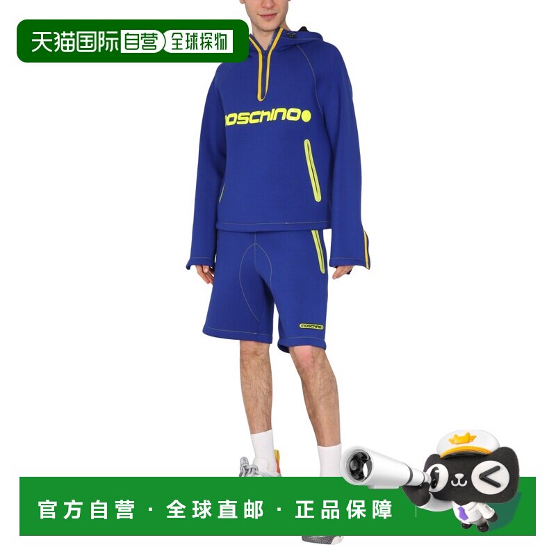 MOSCHINO 男士短裤 032220301296 SS2022 蓝色 标志短裤休闲裤图片