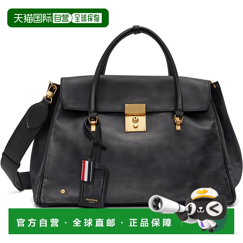 1h可退 潮奢 Thom Browne 汤姆 布朗 男士 黑色 Bolton Weekender