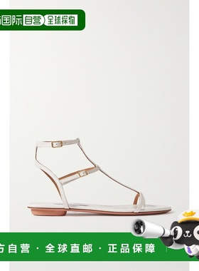 1h可退 潮奢 AQUAZZURA 女士 Ponza 鳄鱼纹皮质凉鞋 SPZFLAS0CCCF