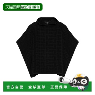 BALMAIN 男士泳装 BWP4716800001 AW2025 黑色 Cotton poncho