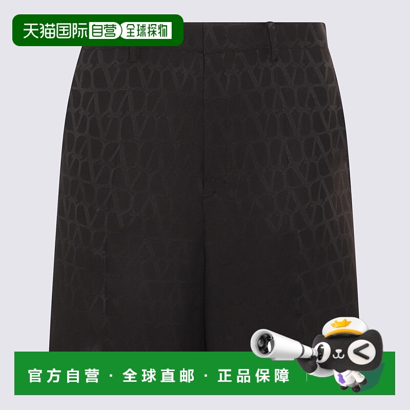 VALENTINO 男士短裤 4V3RDD109V1MXM SS2025 黑色 Silk bermuda s