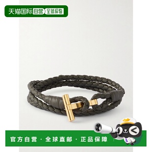 1h可退 潮奢 Tom Ford 汤姆 福特 男士 编织皮革镀金手链手链 JM0