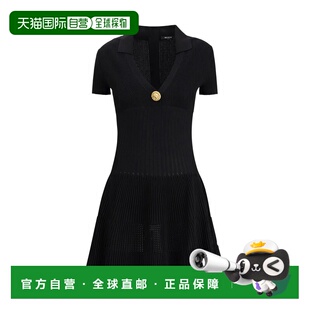 BALMAIN 女士连衣裙 GF1R7153KJ300PA SS2026 黑色 Ribbed dress