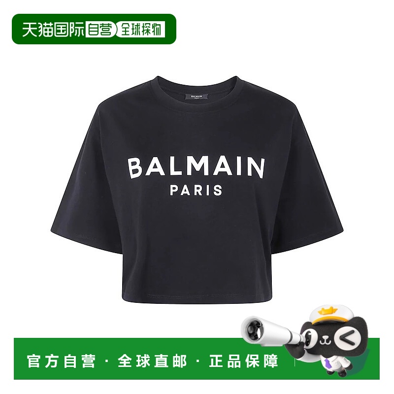 1h可退 BALMAIN 女士T恤 BF1EE020BB02097 AW2025 黑色 Balmain P