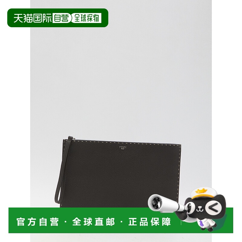 FENDI 男士卡包 7N0134AP3BF1RXY SS2025 黑色 Flat Pouch
