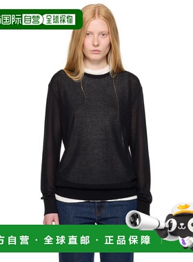 1h可退 潮奢 TOTÊME 女士 黑色针织长袖 T 恤 253WRT0604YA0079