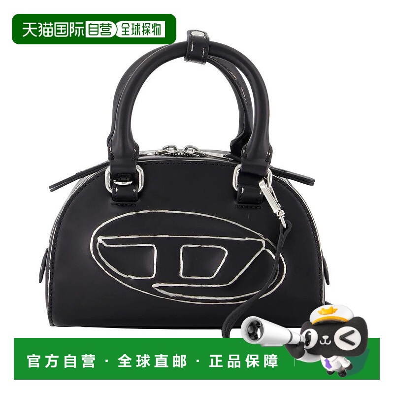 1h可退 DIESEL 女士手提包 X10369P8630 AW2025 黑色 Diesel 1Dr