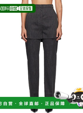 1h可退 潮奢 Pushbutton 女士 灰色 Shorts Layered 长裤 PB24403