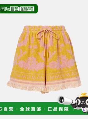 1h可退 潮奢 ZIMMERMANN 女士 Wylie 流苏棉质厚绒布短裤