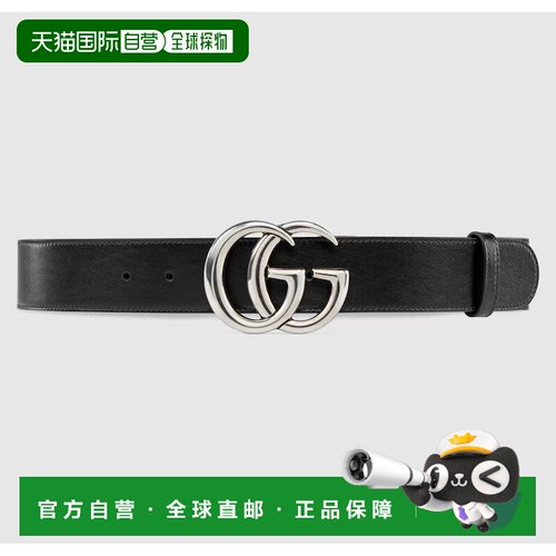 GUCCI 女士腰带 4005930YA0P1000 古驰皮带黑色 SS2025