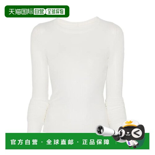 RICK OWENS 女士T恤 RP01F6209RC11 SS2026 白色 CROPPED RIB LS