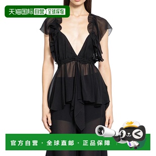 CHLOÉ 黑色 女士衬衫 AW2024 露肩上衣 CH24AHT41003001 1h可退