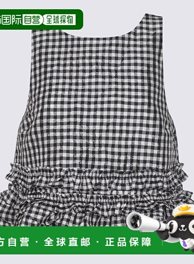 GANNI 女士背心吊带 W0594099 SS2025 黑色 White And Black Chec