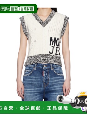 MOSCHINO 女士针织毛衣 251K108861002 SS2025 蓝色 无袖针织马甲