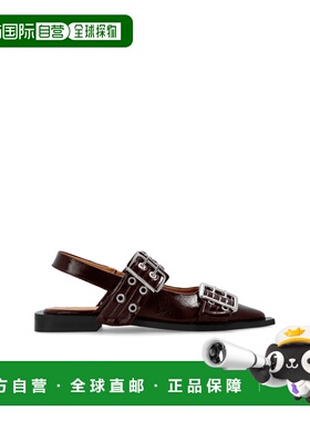 GANNI 女士芭蕾乐福鞋 S30864926436 SS2025 酒红色 Feminine buc