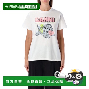 潮奢 白色棉质T恤 GANNI 女士 T43343575 甘尼 1h可退
