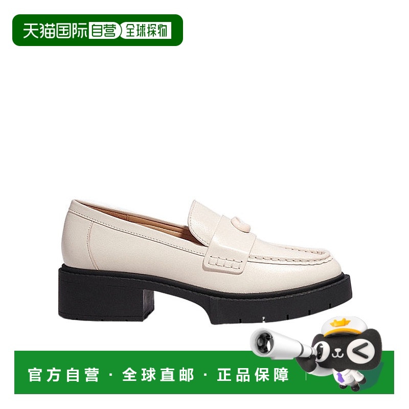 1h可退 COACH 女士休闲鞋 CB990CHK CO 白色 一脚蹬乐福鞋