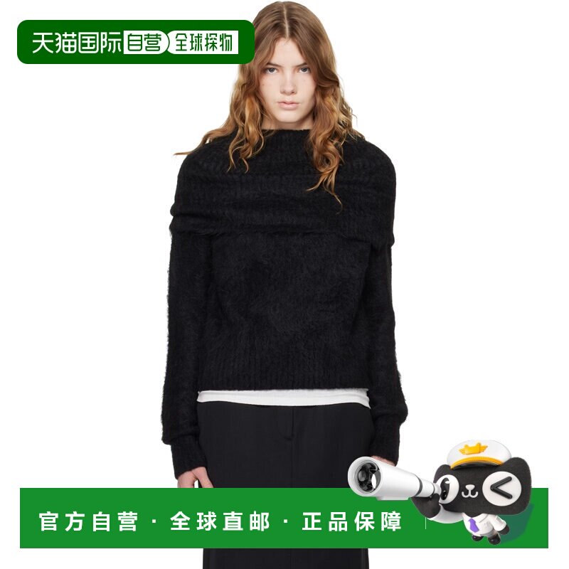 toteme 女士 黑色 Funnel Alpaca-Blend Knit 高领毛衣 261WRT066