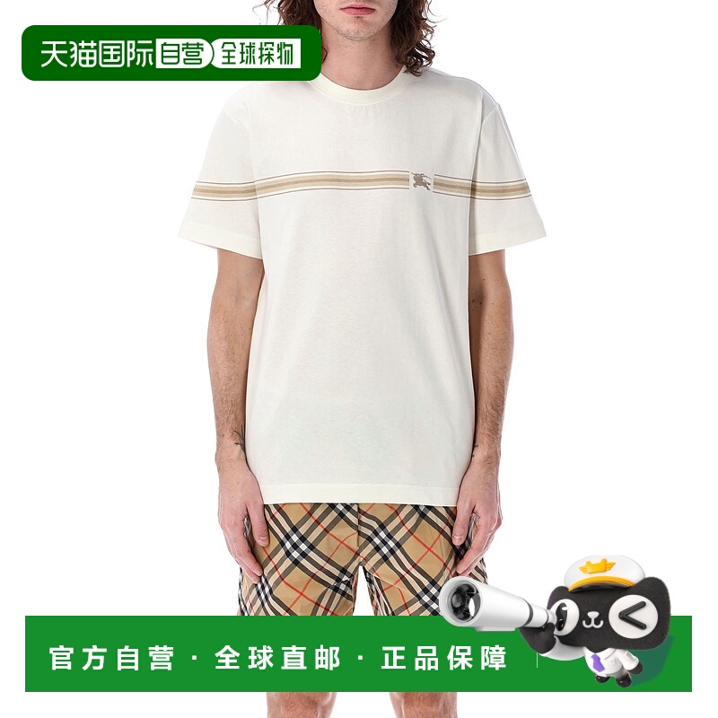 BURBERRY 男士T恤 8104051C1412 SS2025 白色 Striped cotton t-s