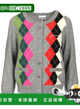 GANNI 女士针织衫 K2512921 AW2025 灰色 Ganni Sweaters羊绒开衫