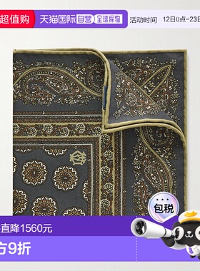 1h可退 潮奢 Dunhill 登喜路 男士 印花深紫色真丝-斜纹口袋方巾