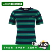 潮奢 Miu 1h可退 缪缪 女士 條紋圓領T卹 MJN537SOOO1