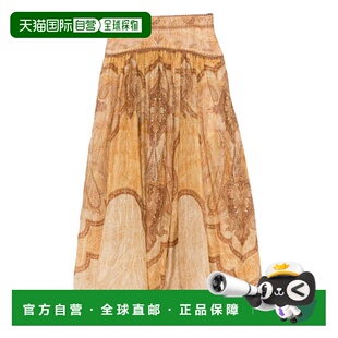 潮奢 ZIMMERMANN 女士 WANDERLUST 棉质真丝长款半身裙 6437SRS26