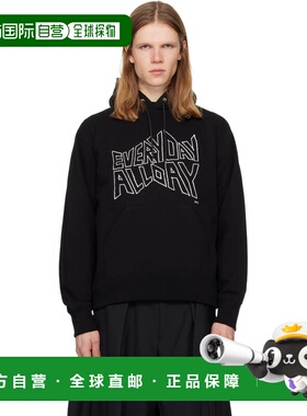 潮奢 Sacai 男士 黑色 geoff sacai 系列印花连帽衫 2601123S