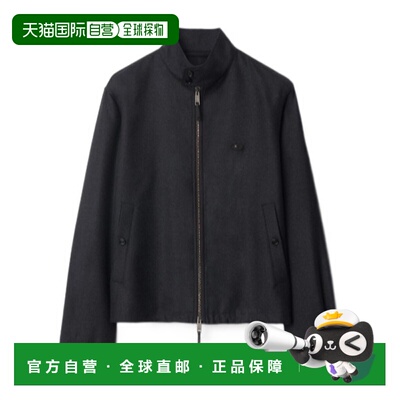 BURBERRY 男士夹克 81135241 AW2025 黑色 Harrington 羊毛夹克