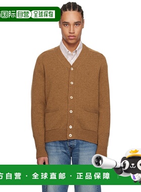 1h可退 潮奢 Drake's 男士 棕色 Lambswool 6 Button 开衫 DR2A3D