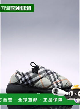 1h可退 潮奢 Burberry 巴宝莉 女士 格纹尼龙混纺松软穆勒鞋 8094