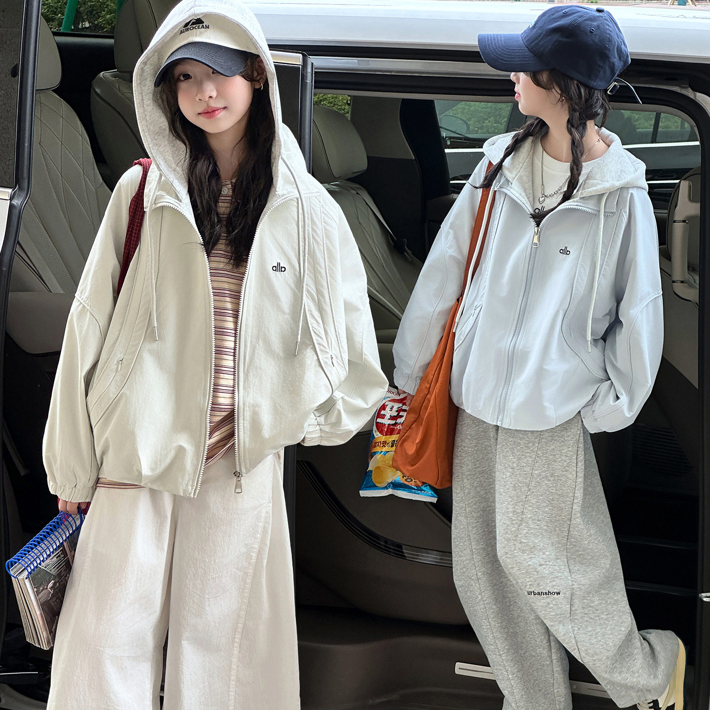 外贸童装女童春装外套2026新款儿童女孩春秋夹克连帽中大童冲锋衣