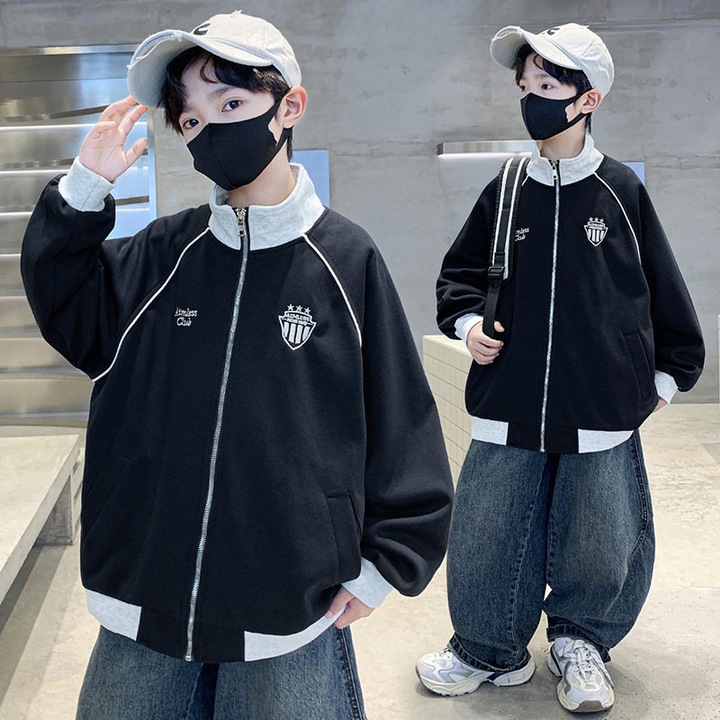 男童春秋款外套2025新款秋季夹克中大童儿童男孩秋装酷帅气衣服