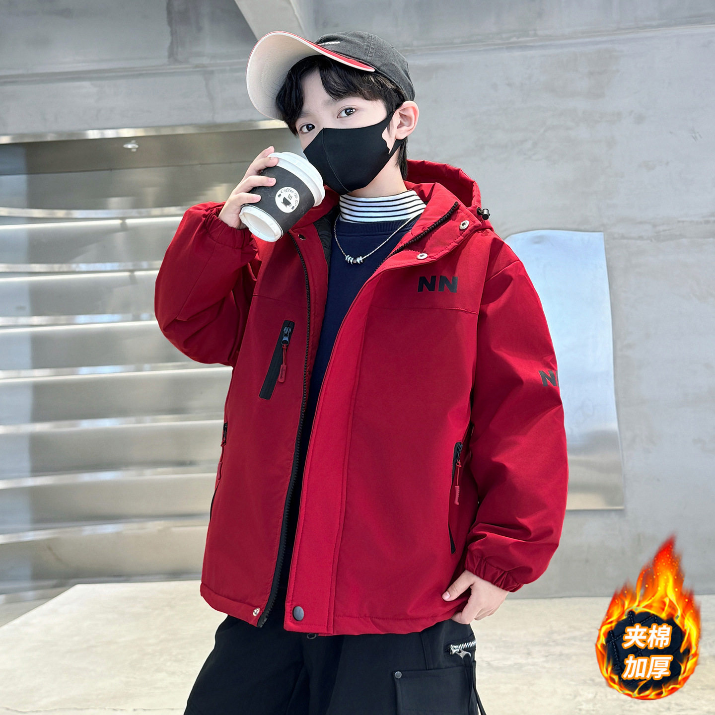 男童外套冬季棉服加绒加厚派克服儿童装秋冬款保暖风衣中大童冬款