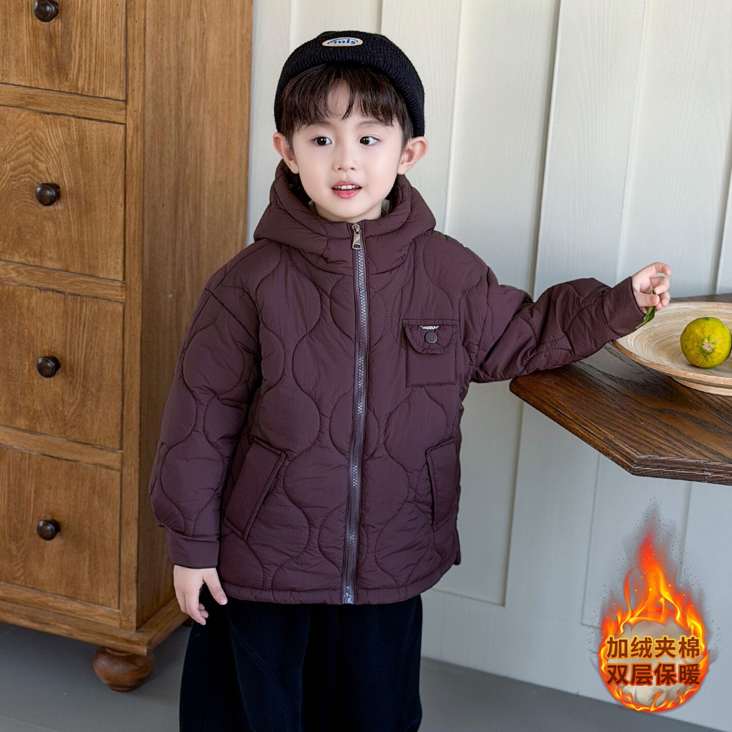 男童棉服外套秋冬装儿童装轻薄款棉衣2025新款痞帅小男孩薄棉