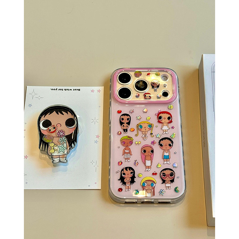 欧略 夏威夷可爱棕肤小玉女孩带支架适用苹果17promax手机壳