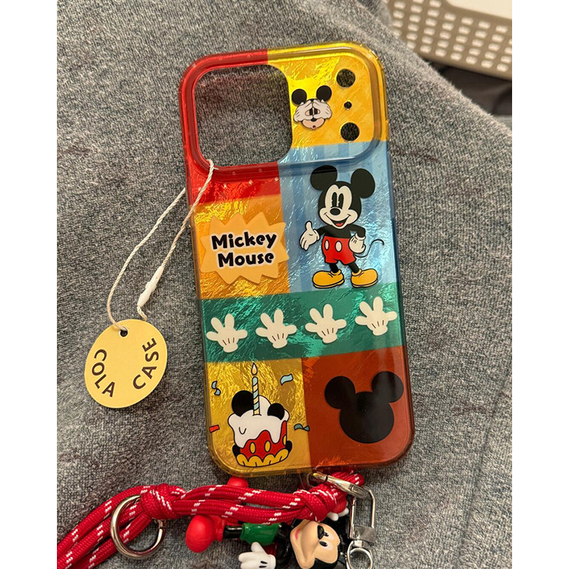 欧略 童年卡通拼接蛋糕米奇带挂件适用苹果17promax手机壳15新款iPhone16超好看14可爱男女款17pro防摔保护套,3C数码配件,手机保护套/壳,淘宝优惠券,粉丝福利购,淘宝优惠卷