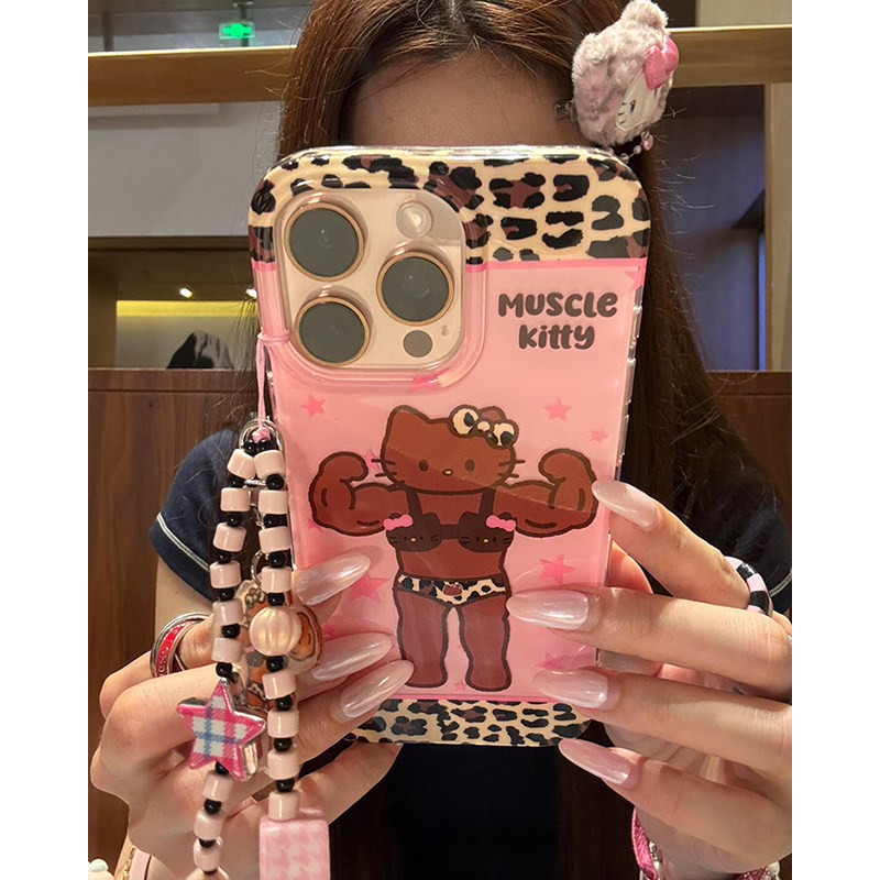 欧略 甜酷豹纹可爱健身猫咪带链条适用苹果17promax手机壳iPhone15新款17超好看14网红13防摔保护套16pro女款,3C数码配件,手机保护套/壳,淘宝优惠券,粉丝福利购,淘宝优惠卷