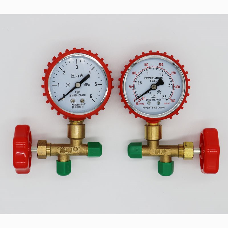 空调压力阀6Mpa冷媒测R410a雪种加液阀60公斤表加三通加衲子包邮