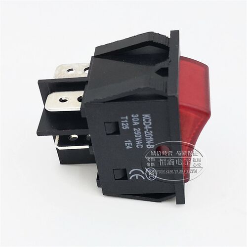 国标大功率30A船型4脚带灯翘板开关 烤箱电源开关 电器按钮 220V