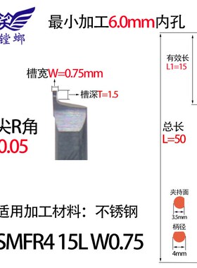 钨钢左右端面槽刀SMFR SMFL小径深端面切槽刀OXMVR合金小孔刀槽刀