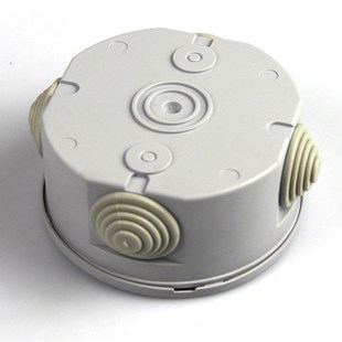 自带预留孔圆形接线端子盒 40mm带橡n皮塞塑料防水分线盒