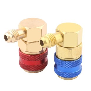 空调全铜冷媒R134A冷剂汽车加氟直角快接转换接头X雪种加氟工具