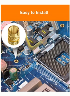 360pcs 土八铜螺母盒装 黄铜熔化螺纹CM2.5M2M4M5M6用于塑料 跨镜