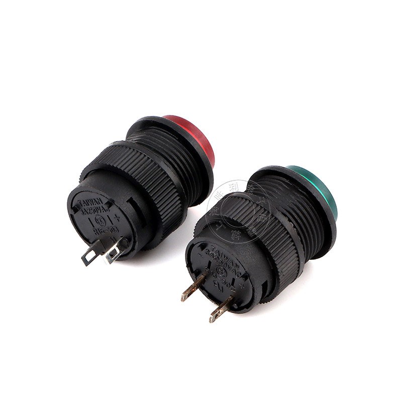 小型圆形按钮开关带自锁R16-503A 1常H开电源按键开关红黄绿色16M