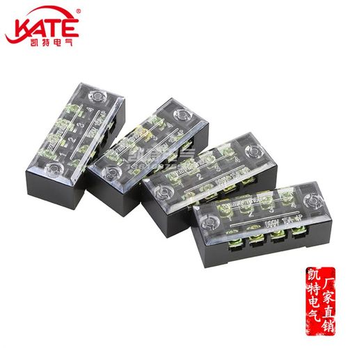 TB4504铁件接线端子排 45A电流4位胶木N连接器固式接线柱并线器