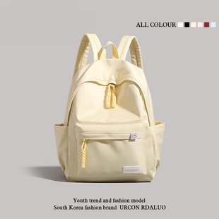 德国品质简约纯色双肩包新款 校园学生书包尼龙布轻便背包电脑包