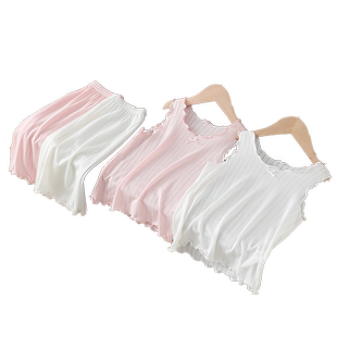 莫代尔女童背心睡衣套装短裤儿童宝宝家居空调服夏季薄款冰丝公主