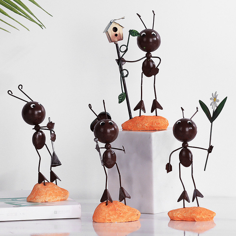 创意北欧可爱蚂蚁摆件客厅家居装饰品房间电脑桌面电视柜玄关摆设